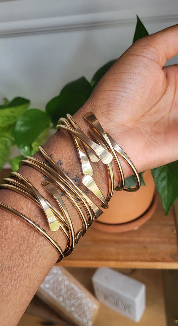 Gold Brass Coil Bangle