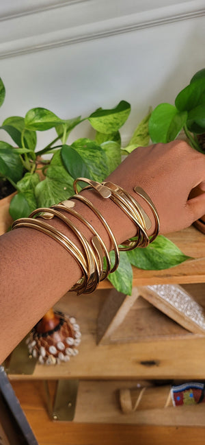 Gold Brass Coil Bangle