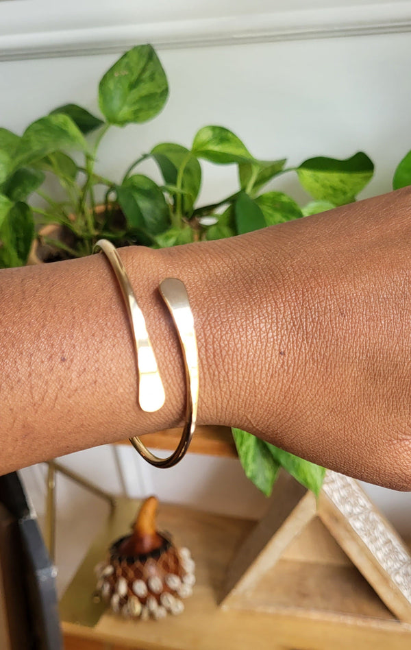 Gold Brass Coil Bangle