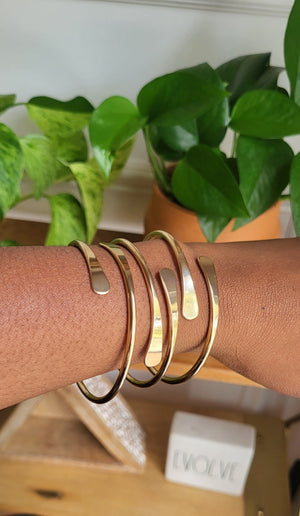 Gold Brass Coil Bangle