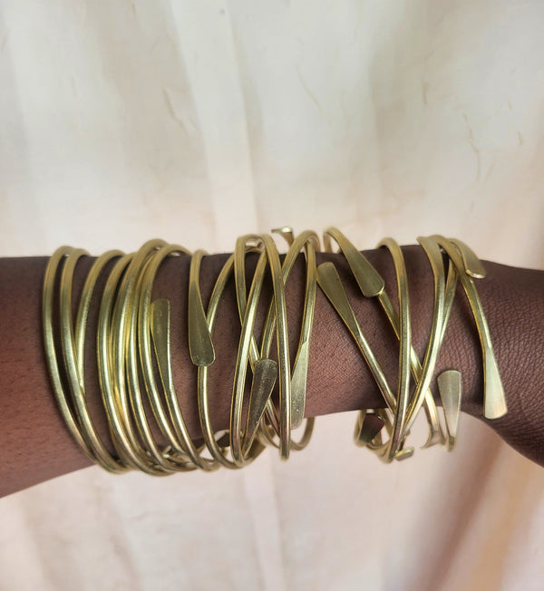 Raw Brass Coil Bangles