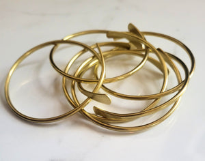 Raw Brass Coil Bangles