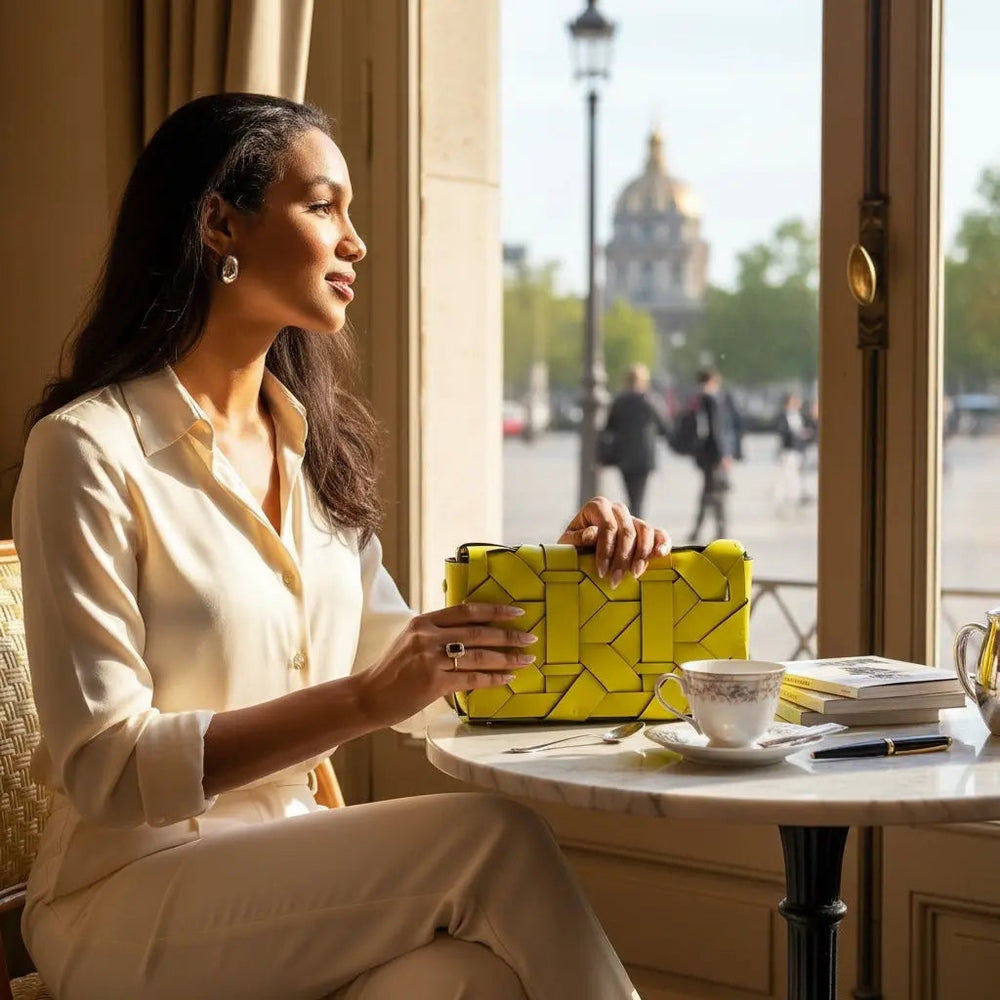 THE ZENOBIA WOVEN CLUTCH thebagicon