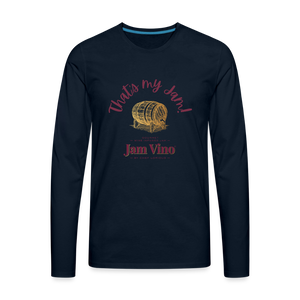 Jam Vino Premium Long Sleeve T-Shirt – Soft 100% Cotton Unisex Tee - deep navy