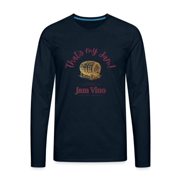 Jam Vino Premium Long Sleeve T-Shirt – Soft 100% Cotton Unisex Tee - deep navy