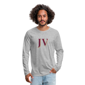 JV Premium Long Sleeve T-Shirt – Soft 100% Cotton Unisex Tee - heather gray
