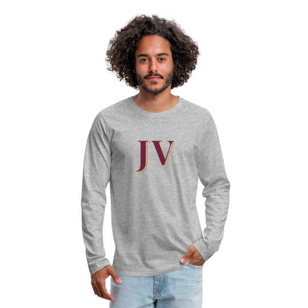 JV Premium Long Sleeve T-Shirt – Soft 100% Cotton Unisex Tee - heather gray