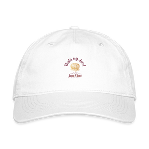 Jam Vino Organic Cotton Baseball Cap – Sustainable Adjustable Hat - white