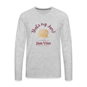 Jam Vino Premium Long Sleeve T-Shirt – Soft 100% Cotton Unisex Tee - heather gray