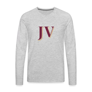 JV Premium Long Sleeve T-Shirt – Soft 100% Cotton Unisex Tee - heather gray