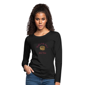 Jam Vino Women’s Premium Long Sleeve T-Shirt – Soft Cotton Classic Fit - black
