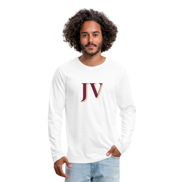 JV Premium Long Sleeve T-Shirt – Soft 100% Cotton Unisex Tee - white