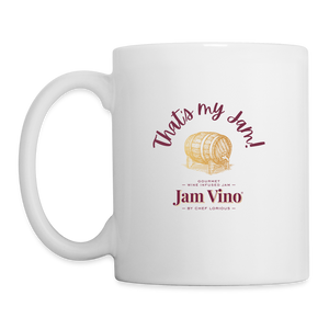 Jam Vino 11oz Ceramic coffee Mug — Dishwasher & Microwave Safe - white