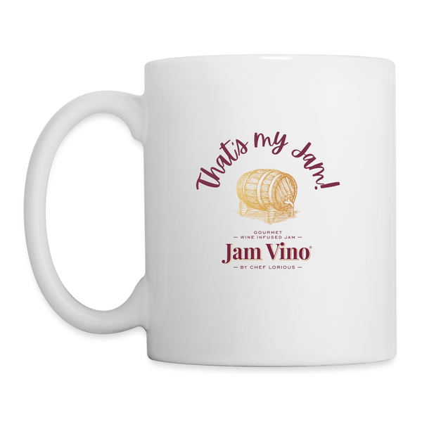 Jam Vino 11oz Ceramic coffee Mug — Dishwasher & Microwave Safe - white