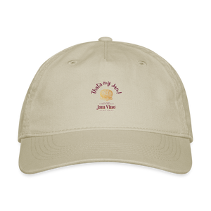 Jam Vino Organic Cotton Baseball Cap – Sustainable Adjustable Hat - khaki