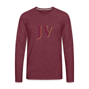 JV Premium Long Sleeve T-Shirt – Soft 100% Cotton Unisex Tee - heather burgundy