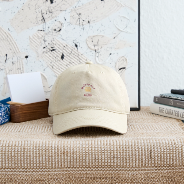 Jam Vino Organic Cotton Baseball Cap – Sustainable Adjustable Hat - khaki