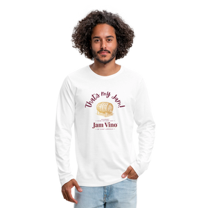 Jam Vino Premium Long Sleeve T-Shirt – Soft 100% Cotton Unisex Tee - white