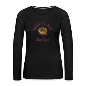 Jam Vino Women’s Premium Long Sleeve T-Shirt – Soft Cotton Classic Fit - black