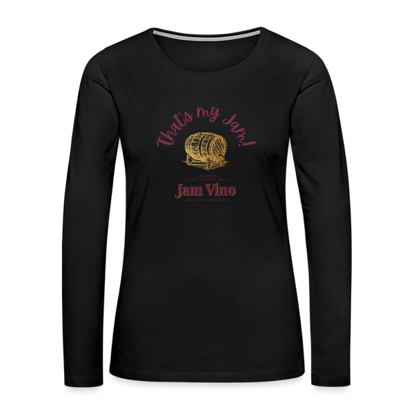 Jam Vino Women’s Premium Long Sleeve T-Shirt – Soft Cotton Classic Fit - black