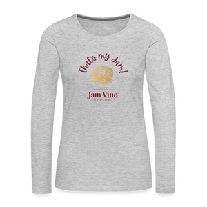 Jam Vino Women’s Premium Long Sleeve T-Shirt – Soft Cotton Classic Fit - heather gray
