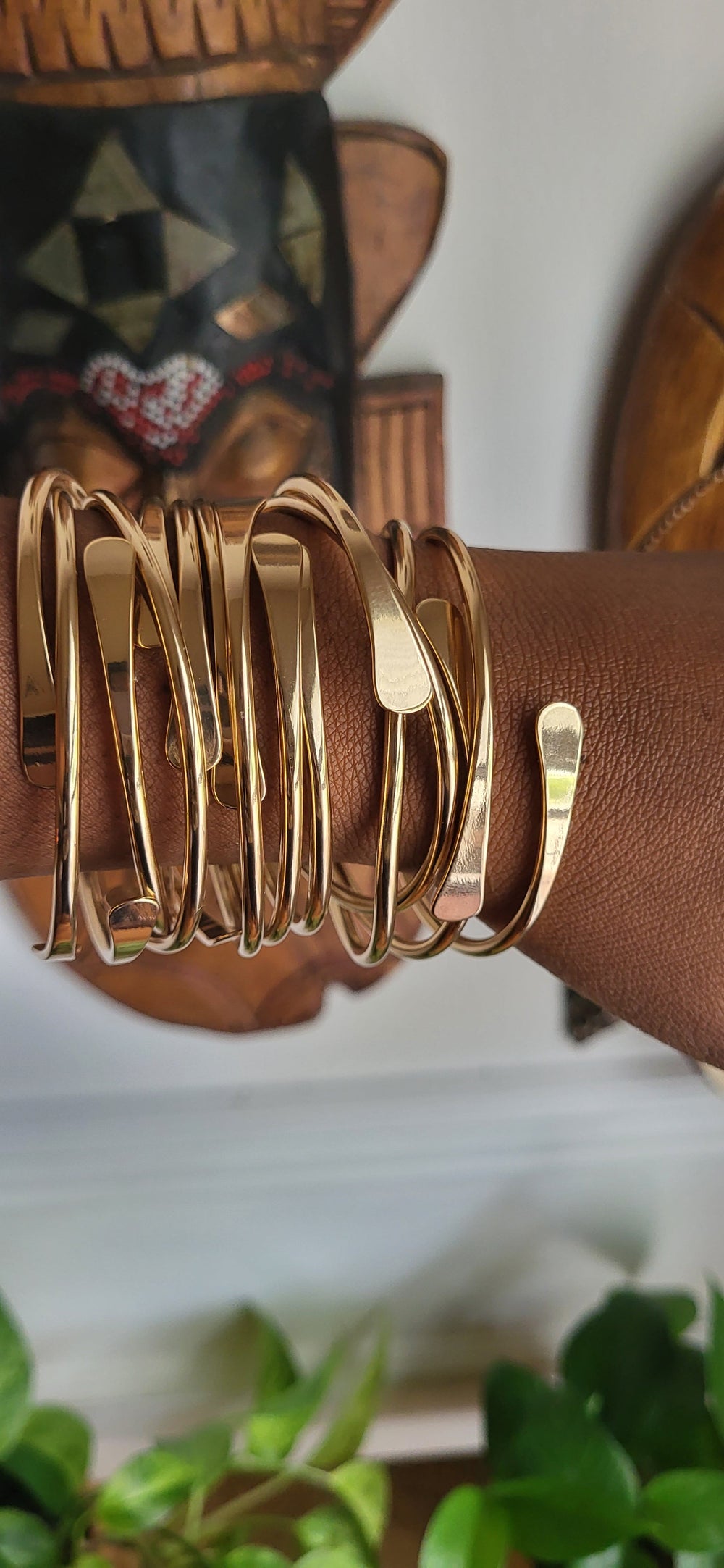 Gold Brass Coil Bangle