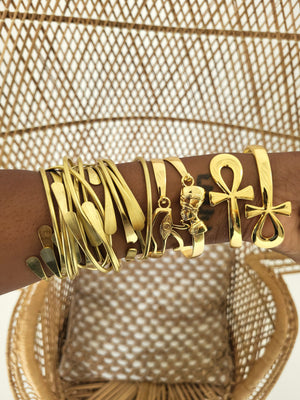 Supreme Egyptian Brass Bangle Set - Handcrafted Spiritual Jewelry