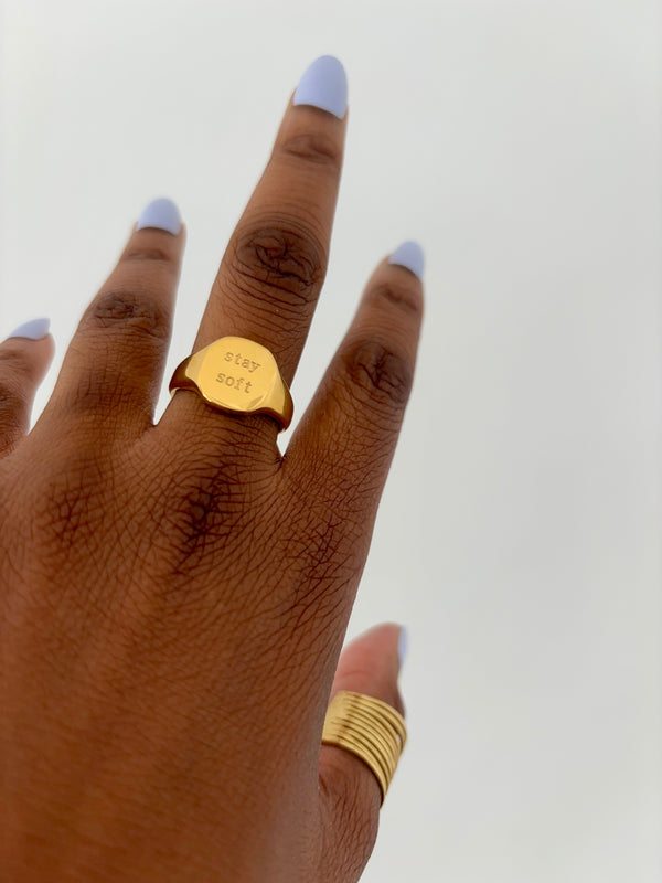 “Stay Soft” 18K Gold Plated Ring