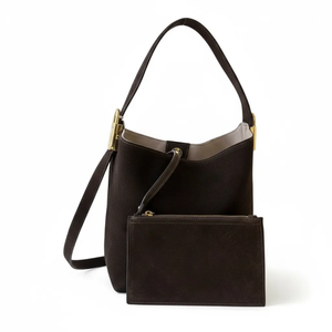 THE ELIZABETH SUEDE BUCKET BAG thebagicon