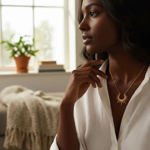 Starburst Gold Necklace thebagicon