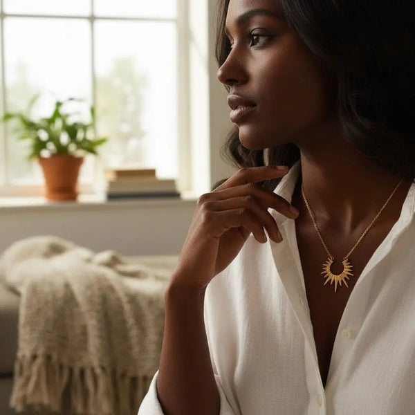 Starburst Gold Necklace thebagicon