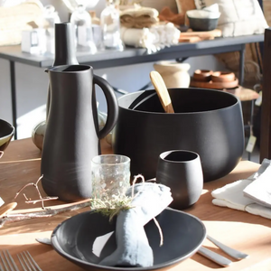 Black Stoneware Pitcher