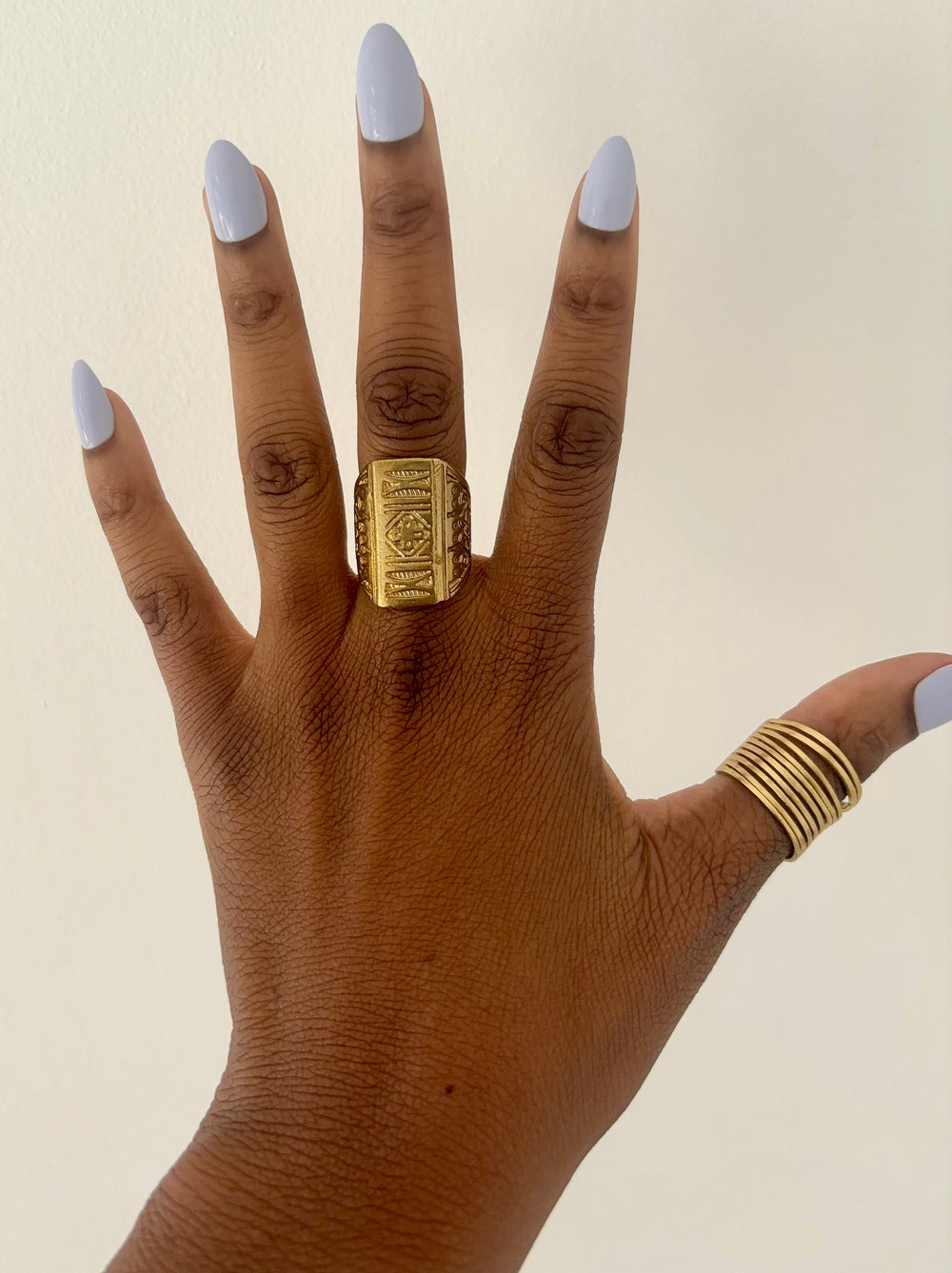 Naru African Brass Geometric Ring