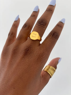 “Stay Soft” 18K Gold Plated Ring