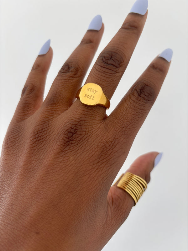 “Stay Soft” 18K Gold Plated Ring