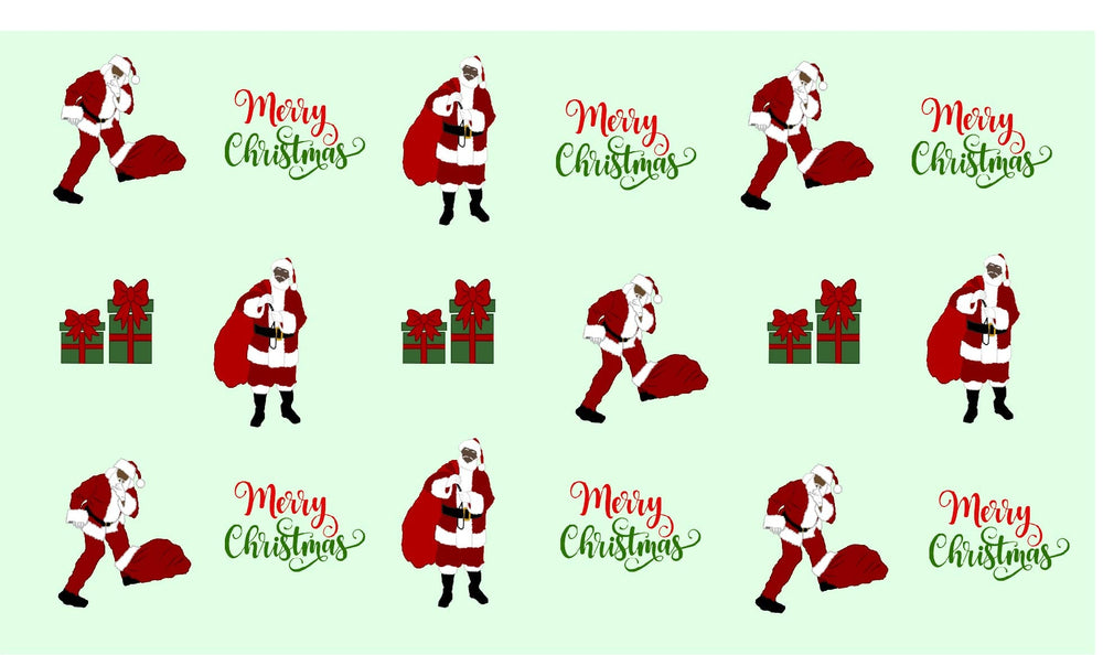 Merry Christmas Black Santa Gift Wrapping Paper