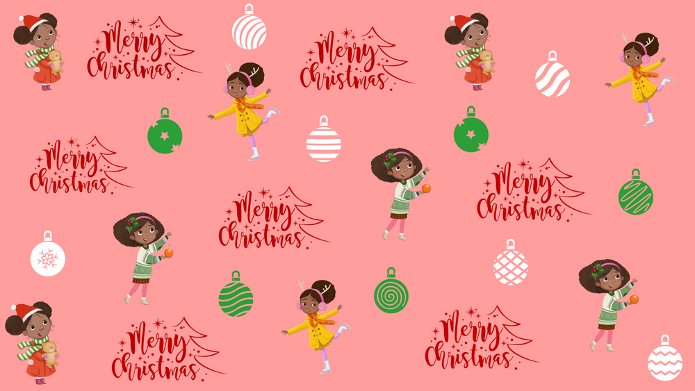 Merry Christmas Girl's Gift Wrapping Paper