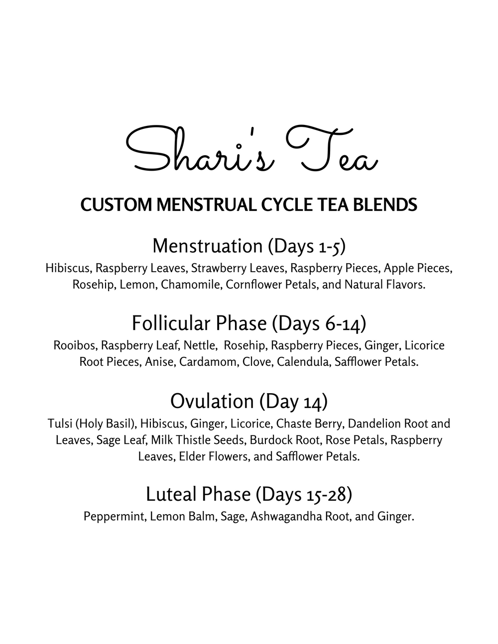 Menstrual Blends + Seed Cycling