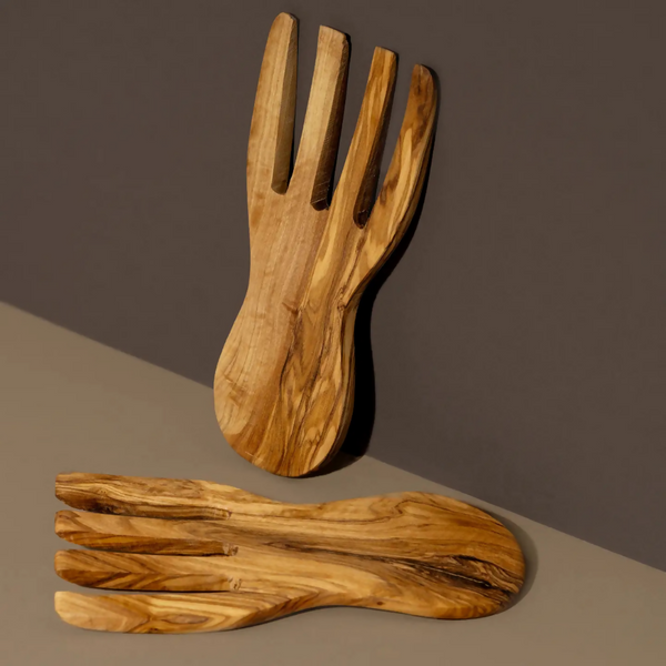 Olive Wood Serving Hands, Set of 2