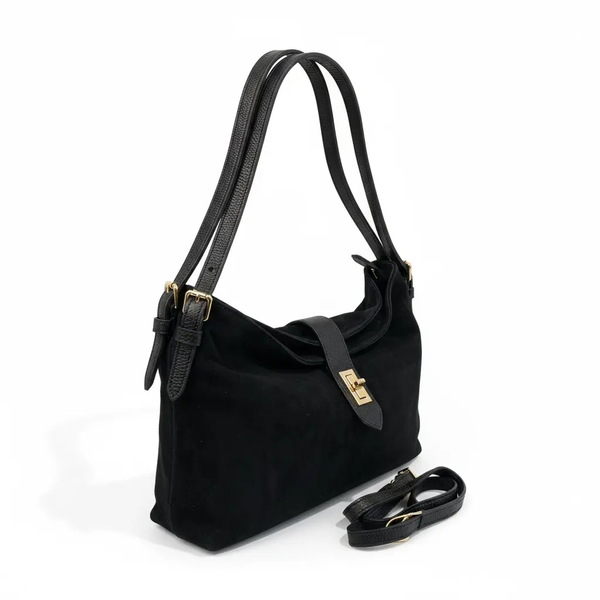 THE CLARA SUEDE SLOUCH BAG thebagicon