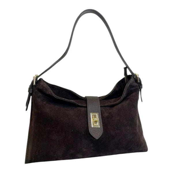 THE CLARA SUEDE SLOUCH BAG thebagicon