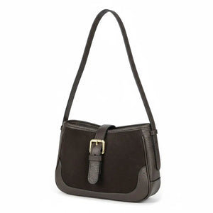 THE DAISY SUEDE AND LEATHER SADDLE BAG thebagicon