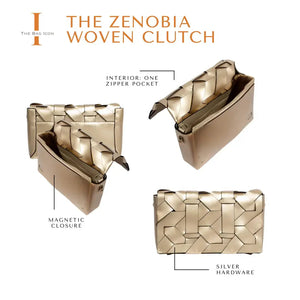 THE ZENOBIA WOVEN CLUTCH thebagicon
