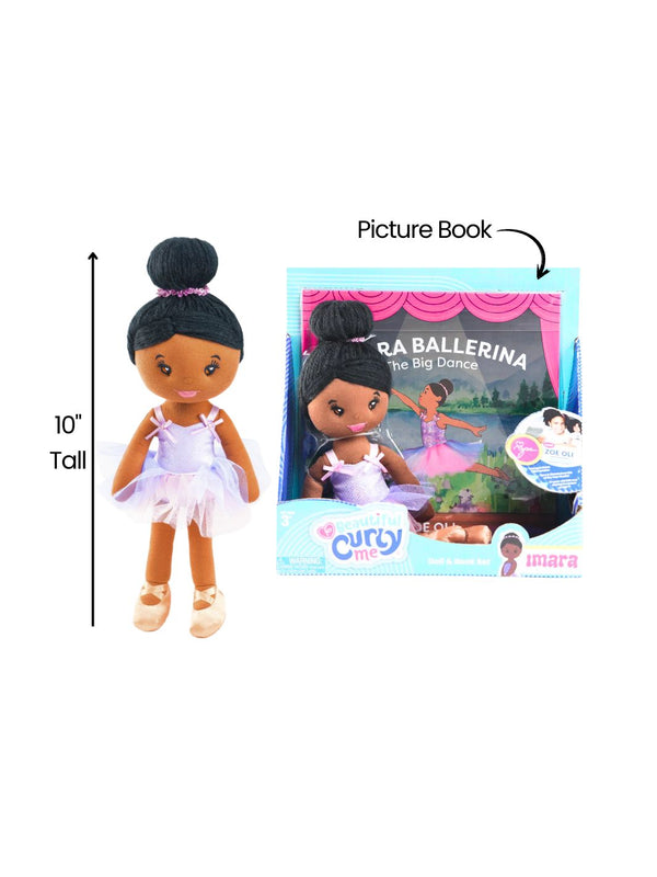 Imara Ballerina 10-Inch Black Plush Doll and Storybook Set