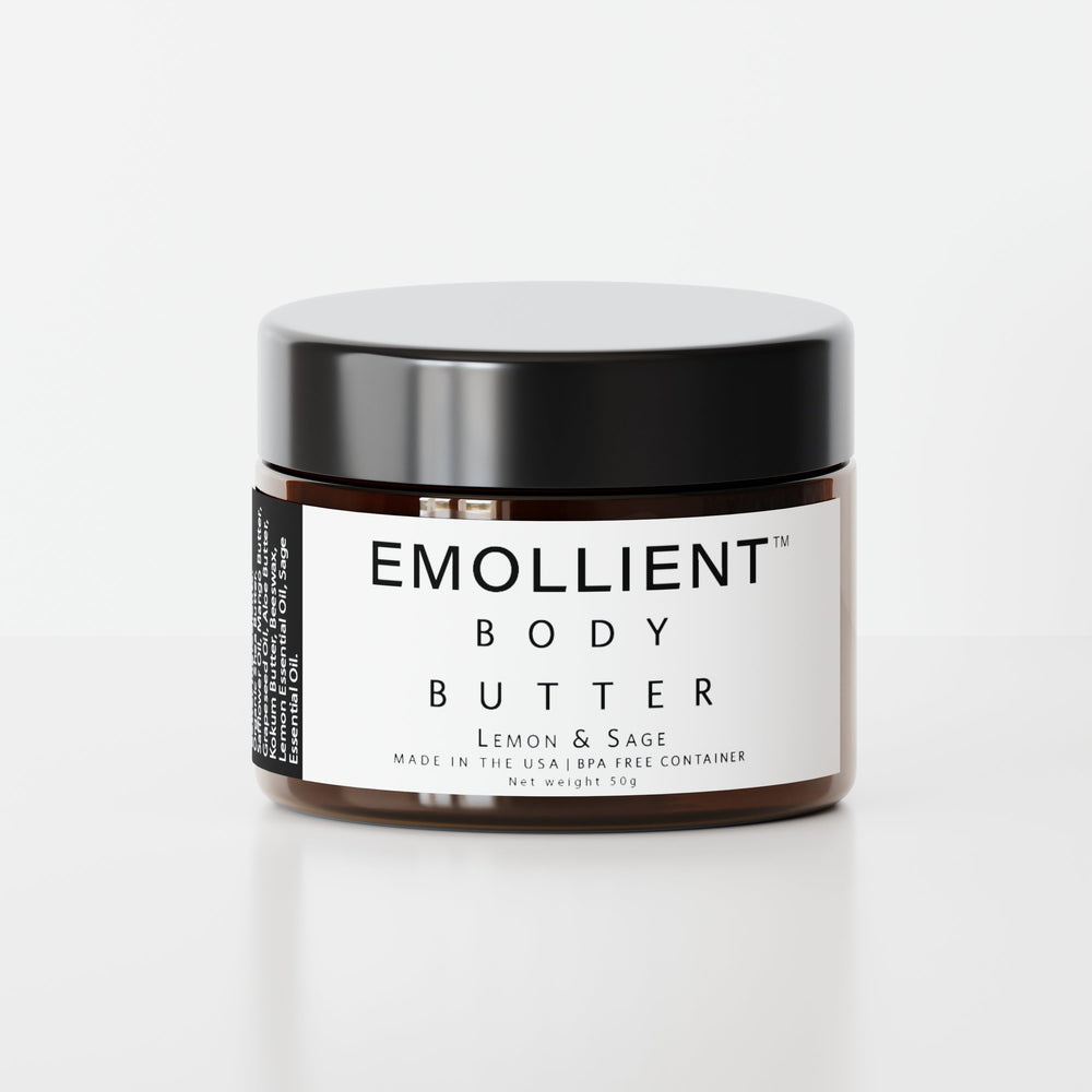 Lemon and Sage Body Butter by My Emollient handcrafted with seven organic ingredients