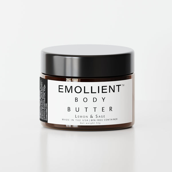 Lemon and Sage Body Butter by My Emollient handcrafted with seven organic ingredients