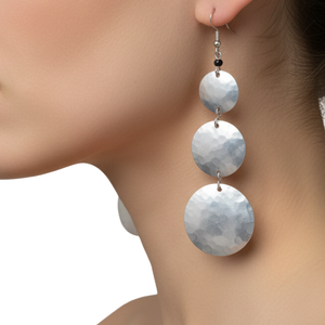 Shilling Handmade Brass Earrings – Gold & Silver Tone, Vintage East African Design, Lightweight Statement