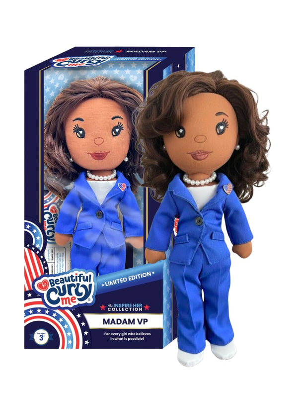 Madam VP 14-Inch Leadership Collectible Black Plush Doll