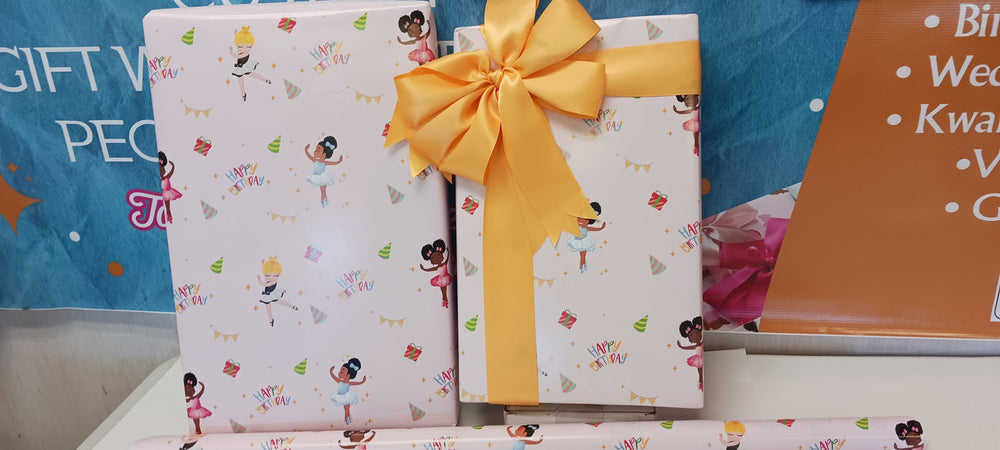 Multi-Cultural Girls Birthday Gift Wrapping Paper