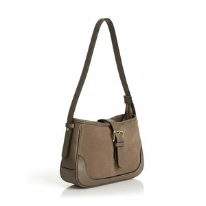 THE DAISY SUEDE AND LEATHER SADDLE BAG thebagicon
